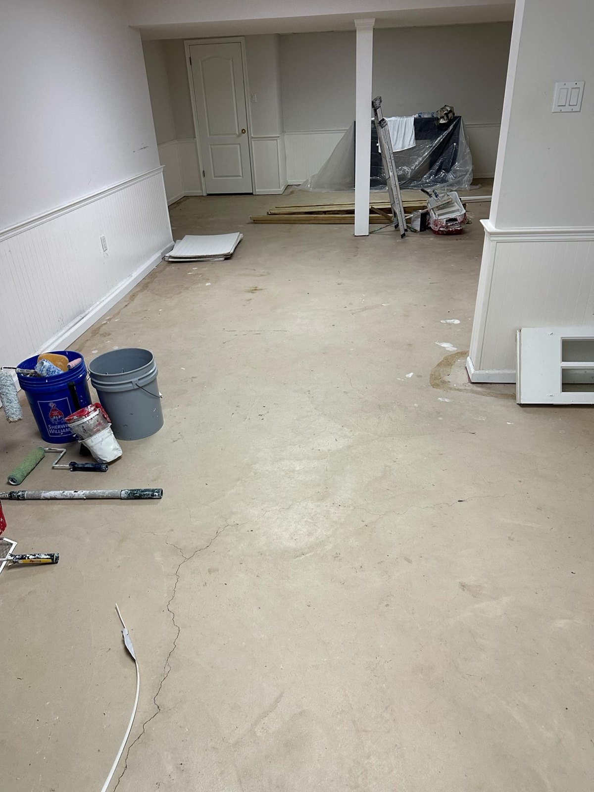 Basement project prep before flooring and finish work
