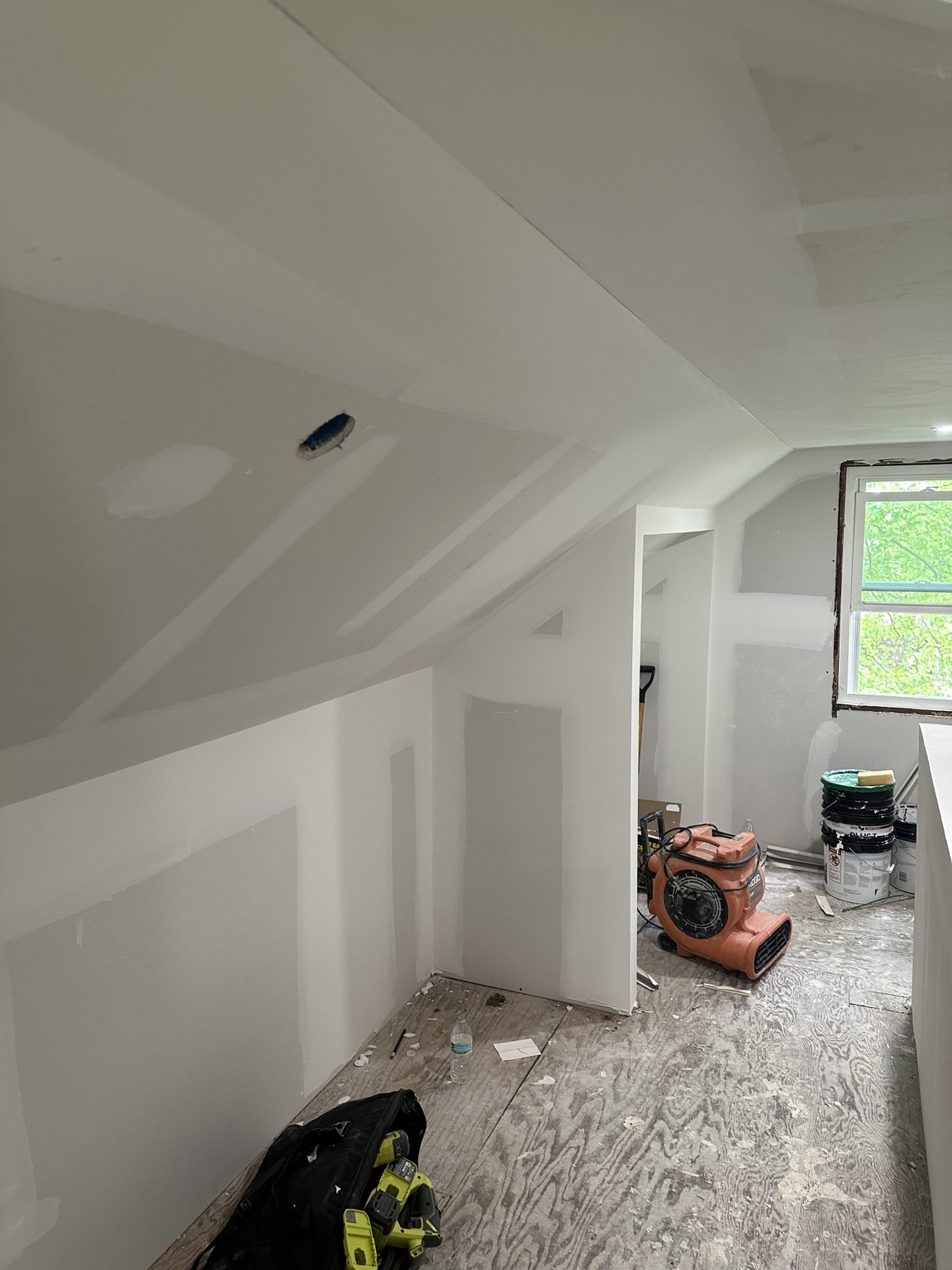 Drywall repair sanded and ready for primer